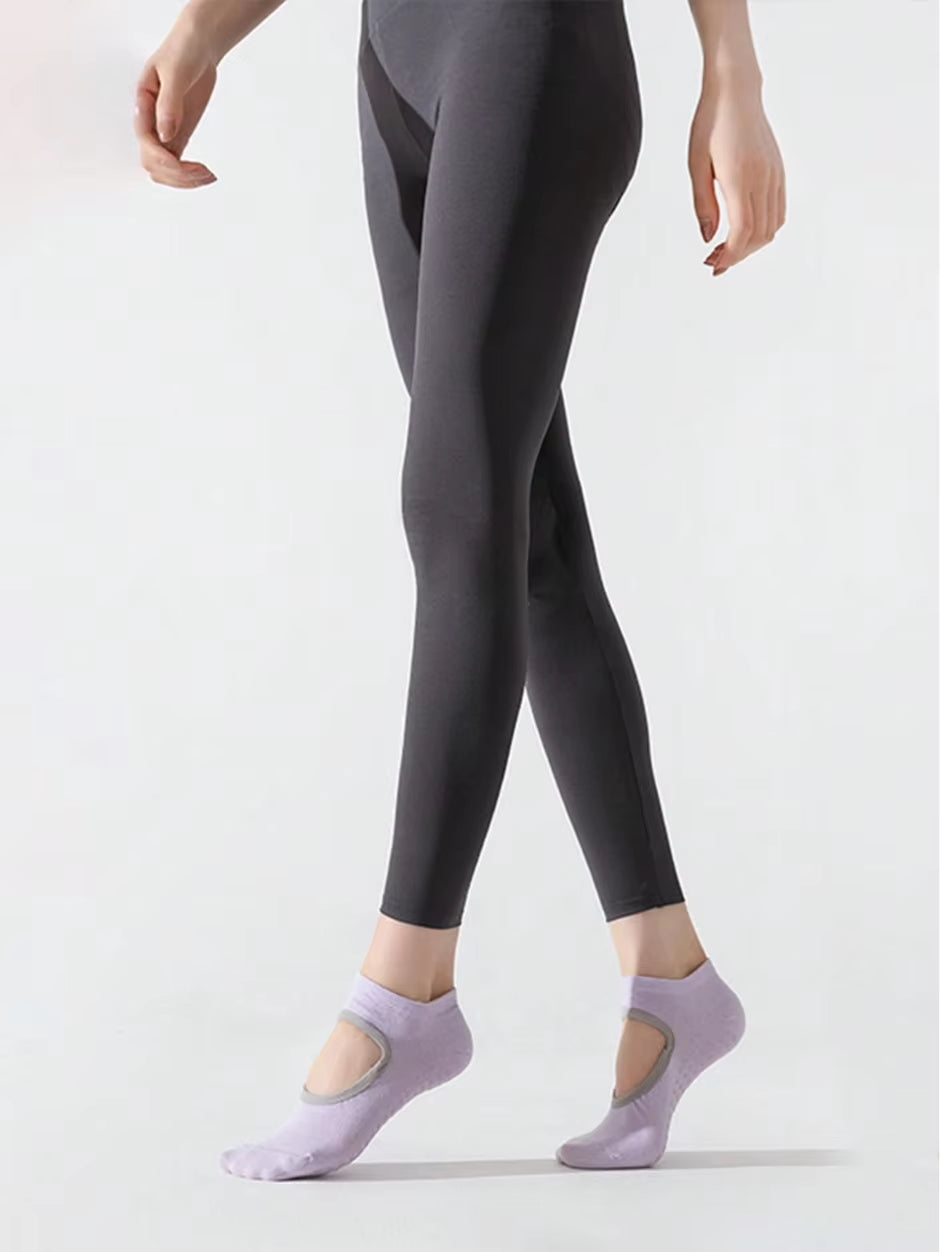 1/6_Pairs Women'S Yoga Socks Non-Slip Pilates Dance Socks Non-Slip Floor Slippers with Handles for Gym Indoor and Fitness Ballet