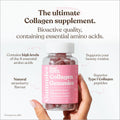 Collagen Gummies by  | High Strength Marine Collagen Supplement | Advanced Superior Type 1 Hydrolysed Collagen Peptides | Triple Strength Pure Formulation Supplement | 60 Gummies