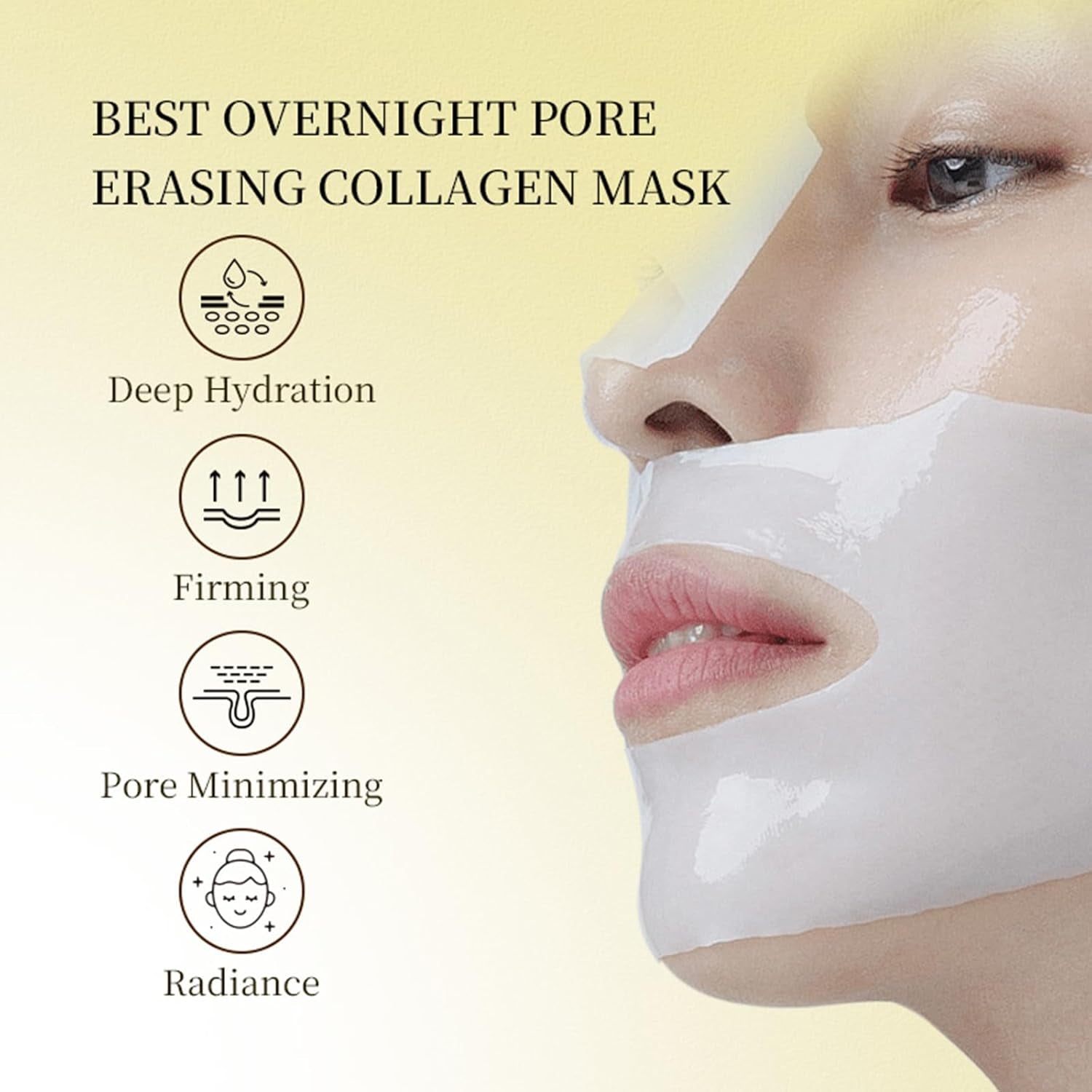 4PCS Collagen Mask, Collagen Mask Overnight, Collagen Mask for Hydrating, Collagen Real Deep Mask for Moisturizing, Collagen Mask Overnight, Korean Face Mask, Overnight Face Mask(4Pcs)