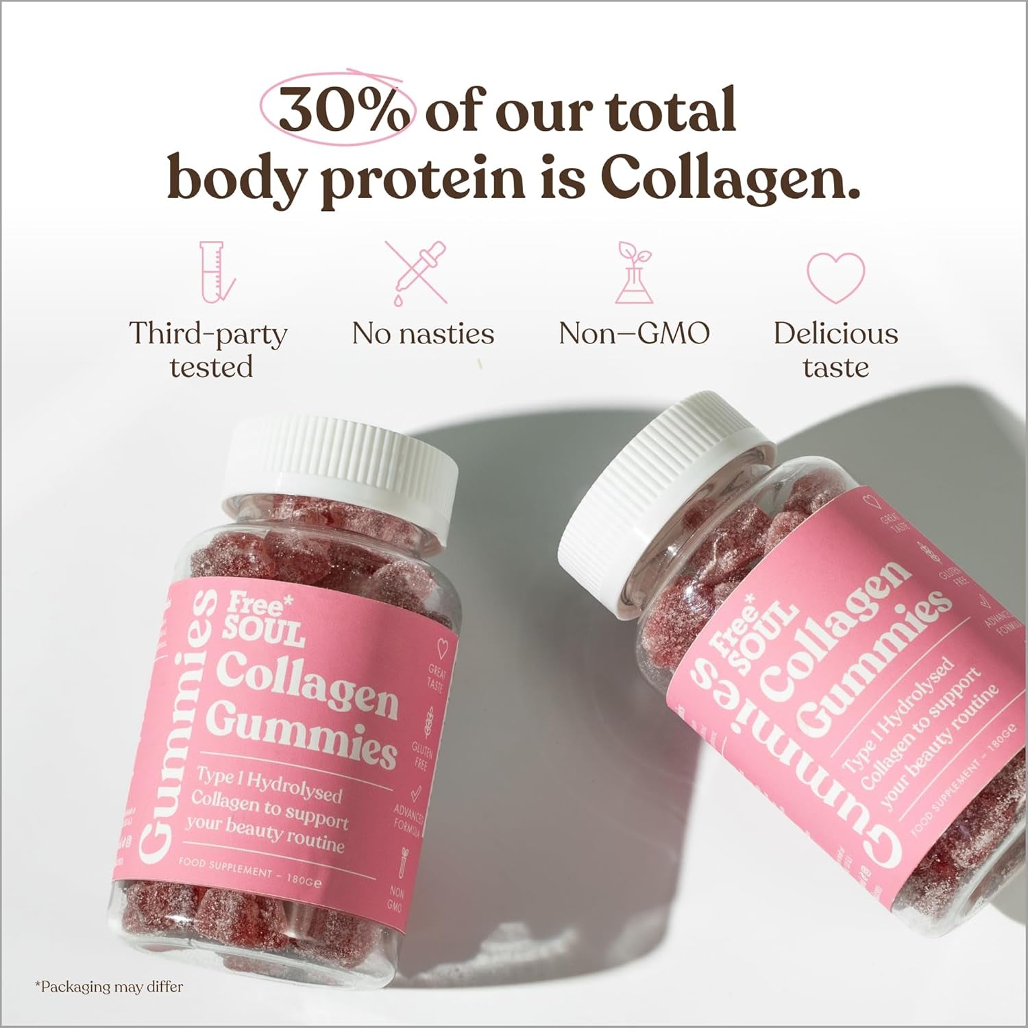 Collagen Gummies by  | High Strength Marine Collagen Supplement | Advanced Superior Type 1 Hydrolysed Collagen Peptides | Triple Strength Pure Formulation Supplement | 60 Gummies