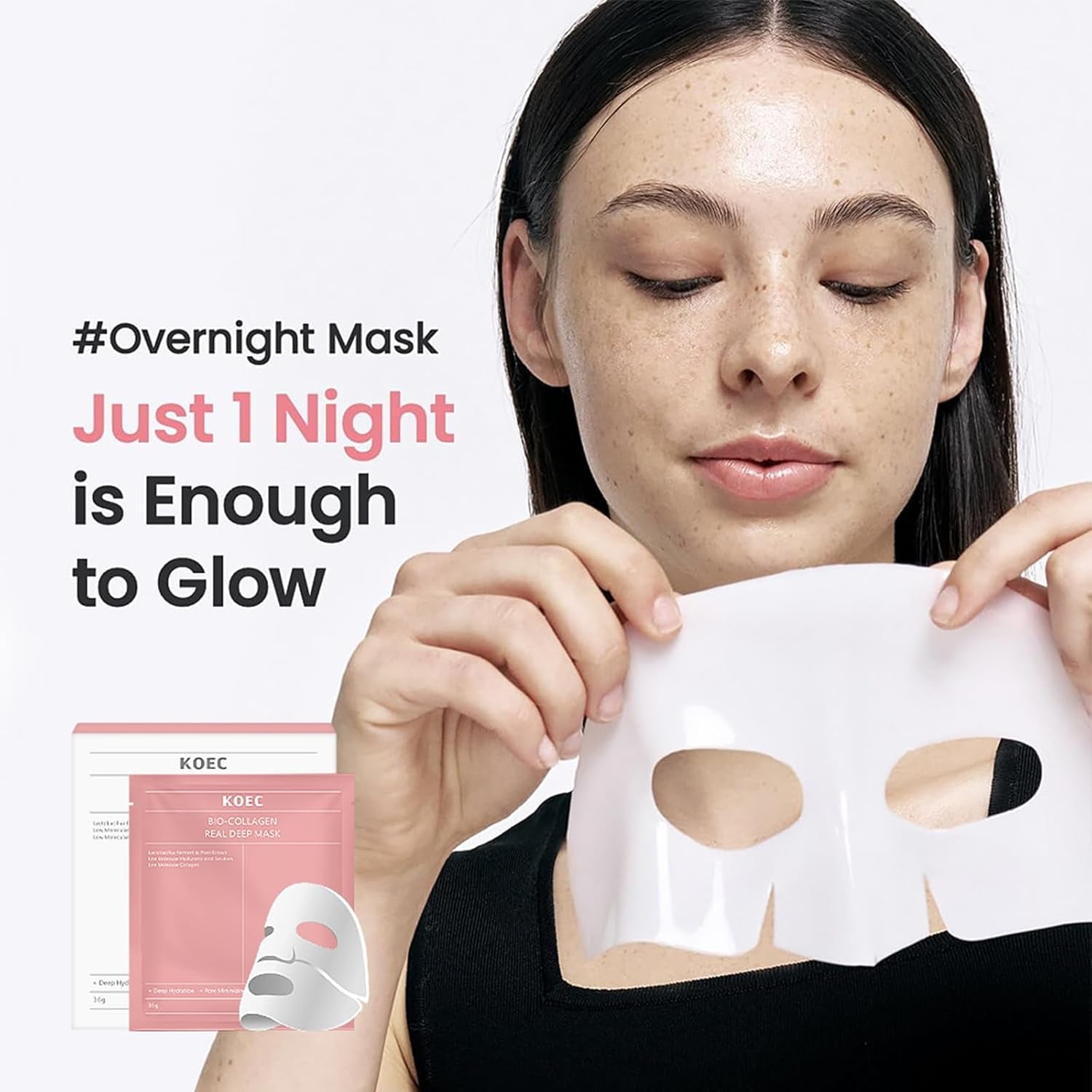 4PCS Collagen Mask, Collagen Mask Overnight, Collagen Mask for Hydrating, Collagen Real Deep Mask for Moisturizing, Collagen Mask Overnight, Korean Face Mask, Overnight Face Mask(4Pcs)